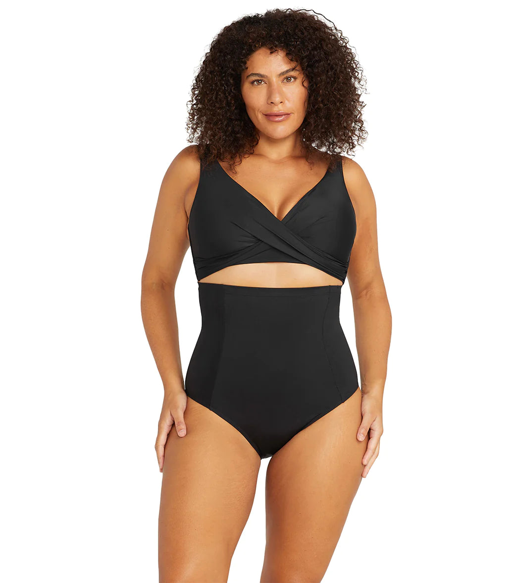 Artesands Plus Size Sculpt Michaelangelo High Waist Bikini Bottom AT4782XC (Black)