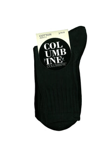 Columbine Cotton Rib 3 pair pack socks BLACK