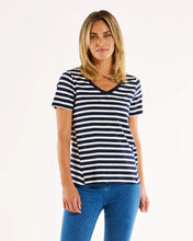 Load image into Gallery viewer, Betty Basics Luella Tee  BB1032 (Navy/Stripe)
