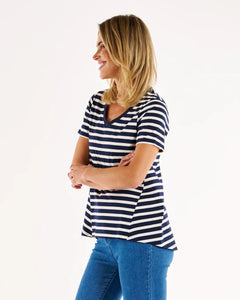 Betty Basics Luella Tee  BB1032 (Navy/Stripe)