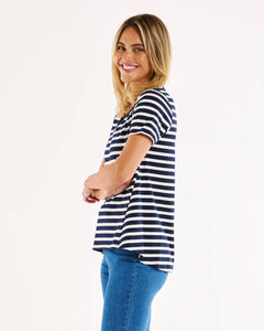 Betty Basics Luella Tee  BB1032 (Navy/Stripe)