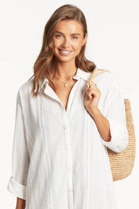 Sea Level Heatwave Cover Up Shirt (White)