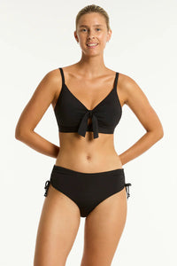 Sea Level Essentials Edit Tie Front DD/E Bikini Top (Black)