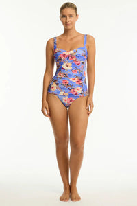 Sea Level Twist Front Tankini (Blue Hawaii)