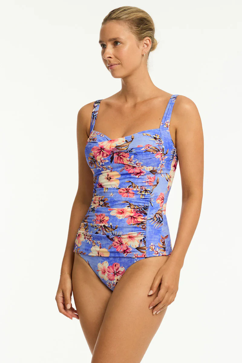 Sea Level Twist Front Tankini (Blue Hawaii)