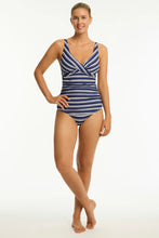 Load image into Gallery viewer, Sea Level Biarritz Cross Front Tankini (French Navy)
