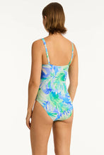 Load image into Gallery viewer, Sea Level Key Largo Twist Front One Piece Swimsuit  Blue Green Multi
