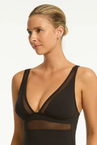 Sea Level Eclipse Longline Tri Tankini (Black)