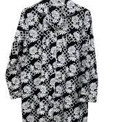 Florence Broadhurst 7FL82LFloral Trellis Nightshirt  (Black)