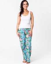 Load image into Gallery viewer, Floressents Pyjama Lounge Pants- Spring Bloom (Turquoise) (Sky Blue)(Natural)
