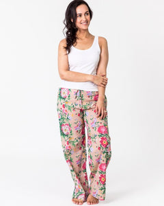 Floressents Pyjama Lounge Pants- Spring Bloom (Turquoise) (Sky Blue)(Natural)