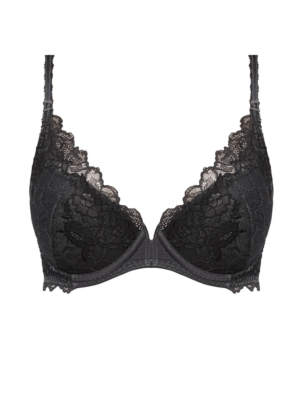 Wacoal Lace Perfection Uw Plunge Bra (Charcoal) – Little Boutique